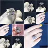 Solitaire ring 925 Sterling Sier Cut 5ct Diamond Moissanite Square verloving Houdingringringen voor vrouwen cadeau drop levering sieraden dhvtz