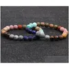 매력 팔찌 12 Zodiac Lucky Natural Stone 팔찌 Bohemian 7 Chakra for Women Yoga Jewelry12 수제 드롭 배달 보석 Dhymu