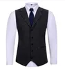 Hommes gilets hommes costume gilet couleur unie homme sur mesure revers/col en V Slim Fit mariage gilet pour affaires hommes vêtements