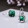 Knot CSJ Natural Smoky Quartz Earrings 925 Sterling Sliver Green Crystal Drop Earrings For Women Lady Mother Party Gift Box