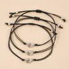 Bangles 12Set/lot Knot Wax Rope Bracelet Adjustable Stainless Steel Bracelet Friendship Jewelry