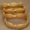 Bangles Ethiopian Bracelet 4pcs/lot Trendy 24k Gold Bangles for Women Dubai Wedding Bride Gift Africa Bangle Habesha Jewelry Charm