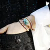 Girocolli Braccialetti avvolgenti in pelle di fascia alta con pietre Bracciale a catena con tessitura vintage, arte, gioielli, regali