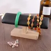Lådor mode bambu trä armband kedja stativ display tbar armband hållare hyllklocka display rack smycken lagringsarrangör