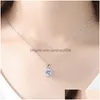 Pendentif Colliers Plaqué Or 18K Coupe Ronde Micro Cz Collier Cubique Zircone Halo Cluster Chaîne Lovers Day Solitaire Haute Qualité Cr Dhf1I