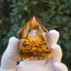 Composants Orgonite Citrine Crystal Sphère avec Tiger Eye Pyramide Natural Pyramide Reiki Energy Healing Meditation Pyramid