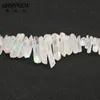 Crystal Shinygem Rainbow White Crystal Pillar grossist Full strand Clear Crystal Point Natural Crystal Pärlor för hängsmycken