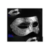 Maschere per feste Costume Maschera Mens Retro Gladiatore grecoromano Masquerade Vintage Golden / Sier Sier Carnival Halloween D150 Drop Delivery H Dhpkt