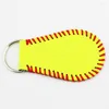 Porte-clés en cuir porte-clés monogramme Softball Baseball pour hommes femmes sac pendentif porte-clés bijoux de mode