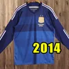 Koszulki piłkarskie z długim rękawem Retro piłka nożna Maradona Caniggia Football Shirt Batistuta Riquelme Ortega Crespo Argentyna Simeone Zanetti 1986 86 2014 14 14