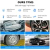 Car Solar Wireless Car Tpms Sensor Pressure Tire Monitoring Alarm System 4 Internal External Tire Sensor Car Tyre Pressure Kit