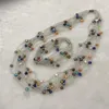 Collana Orecchini Set ELEISPL JEWELRY 4 Set Multicolori Bracciali di perle vere 5mm 7strds Style Handcraft Chiusura magnetica # 498-22