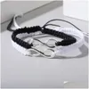 Kette Digital 8 Charms Handgemachtes geflochtenes Armband für Frauen Mode Schwarz Weiß Seil Infinity Symbo Armbänder Persönlichkeit Party Juwel Dhm2C