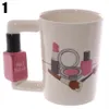Tumblers Orgy Creative Ceramic Octions Girl Tools Beauty Kit Beauty Plans Polling Handle Tea Coffee Cup Figured for Women Gift 230520