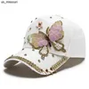 Boll Caps Spring Summer and Autumn Butterfly Sequin Rhinestone Woman Baseball Cap Fashionable Korean Lady Sun Hat 55-59cm J230520