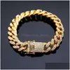 Tennis Gold Sier armbanden Sieraden Diamant Iced Out Miami Cuban Link Chain armband Heren Hip Hop Drop Delivery DHBPO