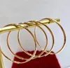 Серьги, серьги из 18-каратного золота для женщин, серьги-кольца, большие круглые серьги, серьги из желтого золота, диаметр 28 мм, ювелирные изделия с позолотой au750