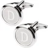 Personality Mens Classic Stainless Steel Initial Cufflinks 26 Alphabet Initial Letter Cufflinks Business Wedding Shirts A-Z Gift