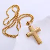 Chains Gold-Plated Stainless Steel Flat Cross Necklace Pendant For Mens Women Girl Boys XMAS Gifts .holiday Gifts. Rolo Chain 3mm