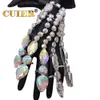 Bracelets CUIER 1piece Glitter Gloves Bracelet Finger Crystal Designer Women Accessories Nightclub Dancer Stage Show Singer Rave Festival