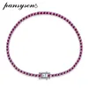 Bangle Pansysen 100% 925 Sterling Silver Obsidian Sapphire simulato MOISSanite Diamond Chain Braccialetti da tennis per donne gioielli