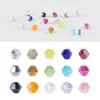 Crystal 4mm Multicolor Clear Crystal Bicone Beads Box för DIY -armbandsmycken Tillbehör Tillbehör mångfacetterad oregelbunden glaspärla