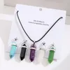 Ketten 5 Stück natürliche sechseckige Kristallsäule Halsketten für Frauen einfache mehrfarbige Halsband Chakra Halskette Schmuck Mädchen