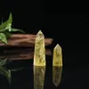 Cristal de Citrine Naturelle Tour Arts Ornement Minéral Chakra Baguettes de Guérison Reiki Énergie pierre à six faces Quartz Point Pilier baguette magique Cadeaux de Nouveauté En Gros