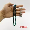 Bracelets Résine bleue Tasbih 33 perles de prière chapelet islamique bracelet de mode arabe pompon en métal accessoires misbaha musulmans cadeau à portée de main