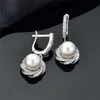 Back Women Twist Cluster Dangle Drop Freshwater Pearl Clip Earrings Girls Gift Accessory Jewelry Real 925 Sterling Silverörhängen