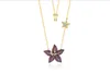 Halsband Tropical Forest Flower Halsband Lady Holiday Purple Zirconia Justerbar kedja Brino Birthday Gift Whosale Jewelry ZK30