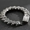 Chokers Vintage Old Silver Color Stainless Steel Man Bracelet Wrist Hand Bands Accessories For Men Rocker Chic Style Jewellery Armband