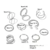 Pierścienie zespołowe najnowsze 10pc/zestaw wysokiej jakości metalowy pierścień Halloween dla kobiet Akcesoria biżuterii punkowe na phalanx anel masascino anill dhrbp