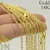 Halsband 50 stycken 18 24 tum Guldkedjans halsband för kvinnor Guldhalsbandskedja 14K 14KT Link Cable Oval Rolo Halsband Partihandel