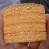 Armbanden 4st/set Nigeria Dubai Gold Color Bangles African Bridal Wedding Jewelry for Women Armband Franska smycken krage