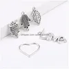 Charms Vintage Silber Eule Tier Herz Liebe Blatt Hamsa Hand Fatima Palme Anhänger Charm für Armband Halskette Niedlich DIY Schmuckherstellung Dr Dht4U