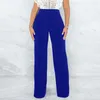 Damesbroek vrouwen solide rekbaar rechte been comfortabele klassiek hoog taille brede lange bootcut pant broaks werk pull on jumpsuit