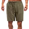 Shorts pour hommes 2023 hommes décontracté été mode Faux lin couleur unie pantalons courts mâle plage respirant lin
