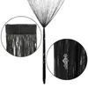 Cortina preto cristal brilhante 3 contas cordão durável e lavável cortinas respiráveis ​​dobráveis