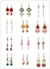 Knot Chinese classical style vintage 925 silver pin orange jade stone long tassel earrings for full dress cheongsam