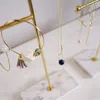 Boxes Gold Storage Shelf with Marble Base Fashion Ins Modern Jewelry Ring Necklace Earrings Metal Display Stand