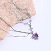 Pendanthalsband Gradient Purple Zircon Star Love Heart Necklace Women Y2K Crystal Cross Titanium Steel Choker Choker Egirl Jewelry