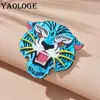 Yaologe Acryl Blue Tiger Head Brooths for Women Girl Nowy trend kreskówek odznaki zwierząt broszka Pins ręcznie robione biżuteria