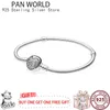 Bangles S925 Sterling Silver Sparkle Set With Love Snake Bone Women's Pan Bracelet Is Suitable For The Original pan Charm Jewelry