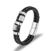 Bracciale rigido in tessuto magnetico in pelle Bracciale mascolinità Uomo Fascino Catena di moda in acciaio inossidabile con ioni per migliorare la qualità della vita sessuale