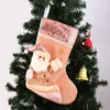 Christmas Decorations 2023 Year Stocking Sack Vintage Style Sequins Snowman Reindeer Print Fireplace Xmas Tree Hanging