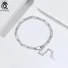 Bracciale Orsa Gioielli Orsa 14k oro placcato 925 Silver Cool Paperclip Link Chain Bracciale per coppie da donna Bracciale Bracciale ebraico SB109 SB109