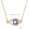 Naszyjniki wisiorek Europejskie i amerykańskie niebieskie oczy Naszyjnik Turcja Zło Eko Złota Moda Spersonalizowana biżuteria łańcucha obojczyka DEL DHW3A