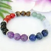 MG1916 nouveau 7 Chakra pierres précieuses Bracelet fait main femmes noir Tourmaline énergie poignet Mala Yoga bijoux