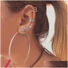 스터드 7 PCS/세트 여성을위한 Sier Turquoise Circle Heart Elephant Earrings Big Hoop Dangle Earring Fashion Jewelry Gift Delively Dhhux